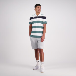 Mens Engineered Stripe Ss Polo Bright White