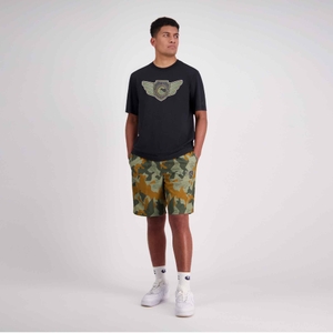 MENS FORCE VAPODRI 9IN AOP WOVEN SHORT BEETLE