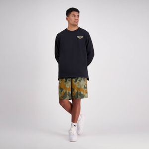 MENS FORCE CREW SWEAT JET BLACK