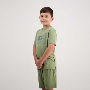 Kids Cnz Large Logo T-Shirt Oil Green- 8YR