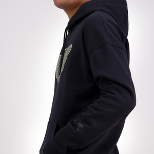 MENS FORCE CREST HOODIE JET BLACK