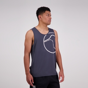 MENS BRUSH STROKE SINGLET EBONY