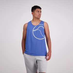 MENS BRUSH STROKE SINGLET BRIGHT COBALT- XS