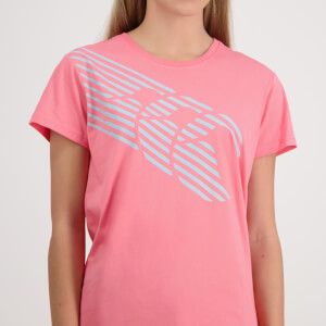 Women Stripe Canterbury T-Shirt Sunkissed Coral