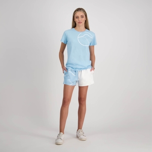 Womens Brush Stroke Harlequin Short Sky Blue