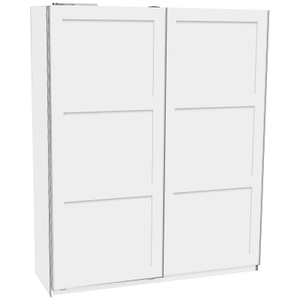 House Beautiful Realm Sliding Wardrobe, White Carcass, White Shaker Sliding Doors (W)1800 x (H)2220mm