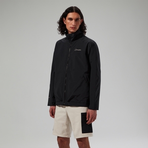 Wasserdichte Woodwalk Herren-Jacke Schwarz