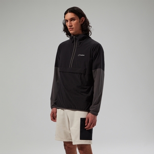 Wandermoor Herren-Wind-Smock Schwarz/Grau