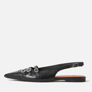 Vagabond  Hermine Buckled Leather Pointed-Toe Flats