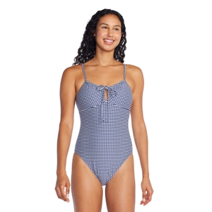 Women's Texture Stripe Bandeau One Piece Blue