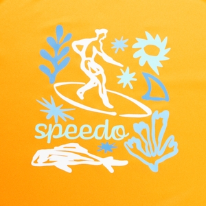Boy's Graphic Long Sleeve Swim Shirt Orange