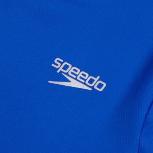 Girls Short Sleeve Printed Splice Rashguard Blue