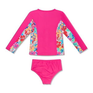 Girl's Toddler Long Sleeve Rashguard Set Pink