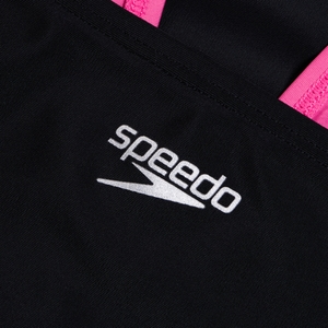 Girl's Solid Vertical Splice One Piece Black