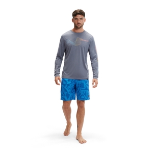 Men's Long Sleeve Graphic Swim Rashguard Navy