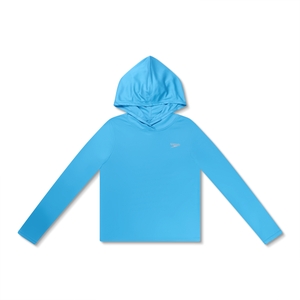 Girl's Hooded Swim Tee Blue - XS