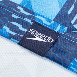 Boy's Printed Short Sleeve Swim Shirt Blue