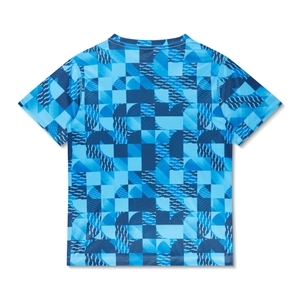 Boy's Printed Short Sleeve Swim Shirt Blue