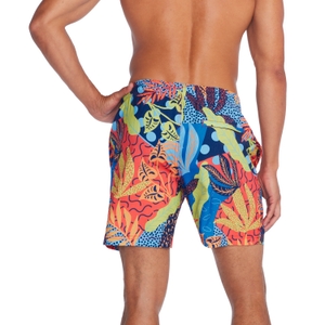 Maillot de bain à motif imprimé Rondo Edge 17 po pour hommes, rose