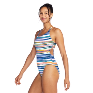 Women's Printed Dbl Cross Back One Piece Pink