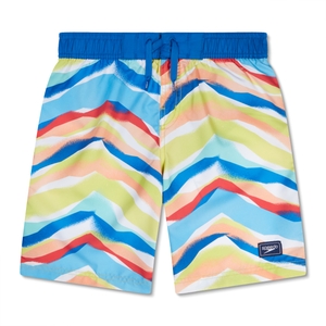 Boy's Print Boardshort 17" Blue - 2XS