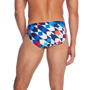 Men's Beachstar Print 2" Brief Blue/White