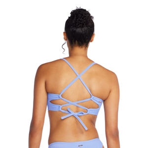 Women's Rib Double Cross Bikini Top Blue