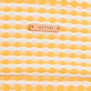 Women's Textured Stripe Tie Front Bandeau Yellow