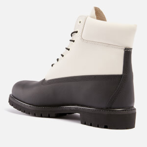 Mens black and white timberland boots hotsell