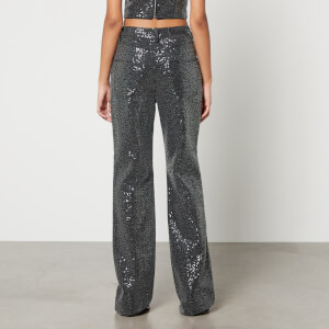 【タイムセール】ROTATE Birger Christensen 新品　パンツ Rotate Birger Christensen Sequinned Denim Straight-Leg Jeans