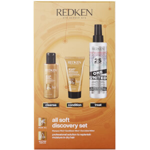 Redken All Soft Shampoo 75ml, Conditioner 50ml and One United Hair Treatment 150ml Discovery Set