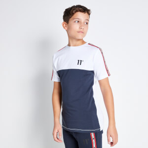 Colour Block Taped T-Shirt - Navy / White