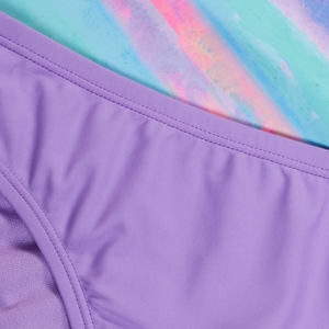 Ensemble tankini à motif imprimé pour filles, violet/bleu