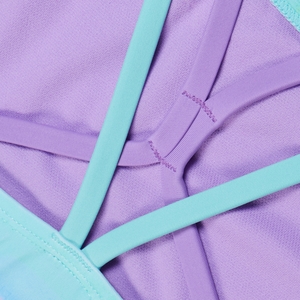 Ensemble tankini à motif imprimé pour filles, violet/bleu