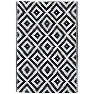 Diamond Indoor/Outdoor Rug Black & White - 160x230cm
