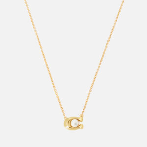 Coach Pearl Signature Gold-Tone Pendant Necklace