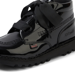 Infant Girls Kick Hi Ribbon Patent Leather Black