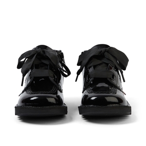 Infant Girls Kick Hi Ribbon Patent Leather Black