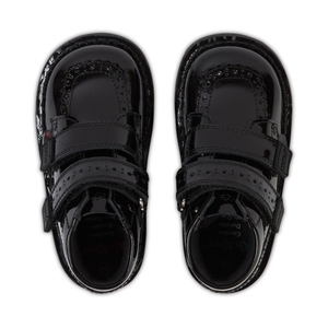 Junior Girls Kick Hi Vel Brogue Patent Leather Black