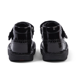 Junior Girls Kick Hi Vel Brogue Patent Leather Black