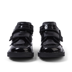 Junior Girls Kick Hi Vel Brogue Patent Leather Black