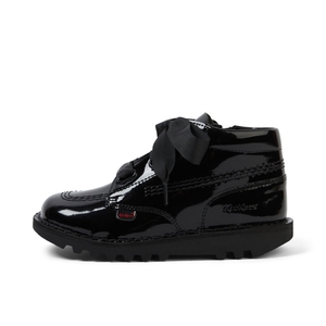 Junior Girls Kick Hi Ribbon Patent Leather Black - 2.5