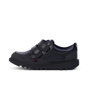 Junior Boys Kick Scuff Twin Leather Black - 13