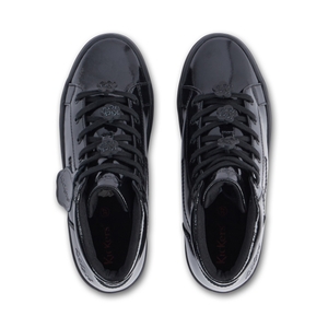 Youth Womens Tovni Stack Hi Flower Patent Leather Black