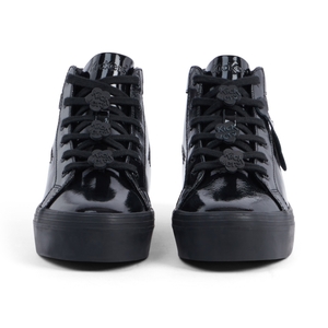 Youth Womens Tovni Stack Hi Flower Patent Leather Black