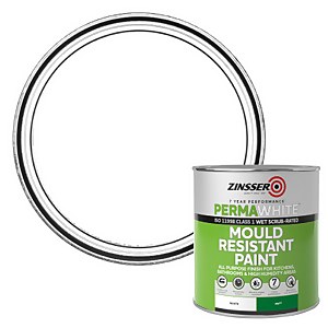Zinsser PermaWhite Mould Resistant Paint Matt White - 1L