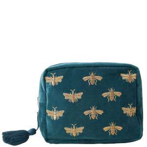 Elizabeth Scarlett Honey Bee Rich Blue Velvet Cosmetics Bag FREE