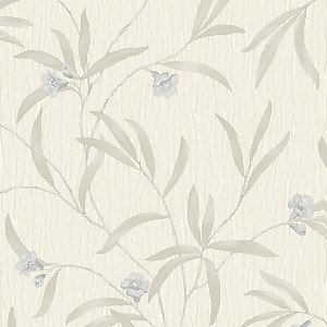 Belgravia Décor Tiffany Floral Blue Textured Wallpaper