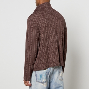 Our Legacy Shrunken Jacquard-Knit Zipped Polo Cardigan - IT Our Legacy Shrunken Jacquard-Knit Zipped Polo Cardigan - IT