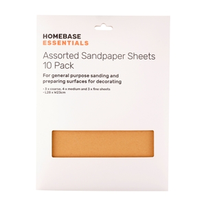 Homebase Essentials Assorted Sandpaper Sheets - 10 Pack